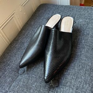 Kate Spade real leather mules with kitten heel.